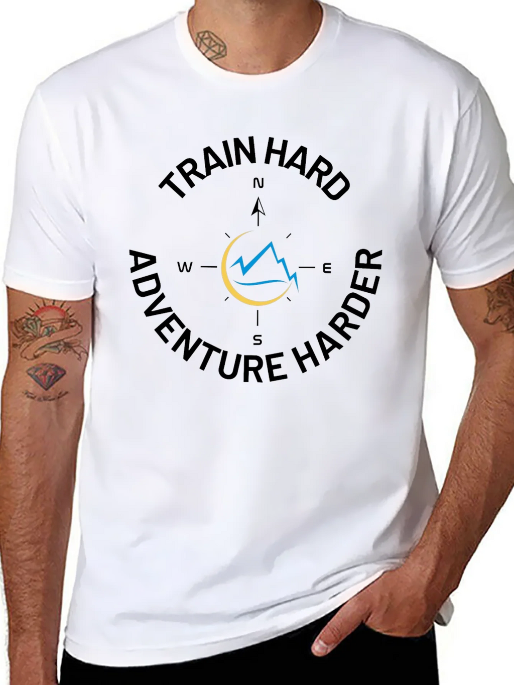 Train Hard Adventure Harder Black Graphic Tee product image 7