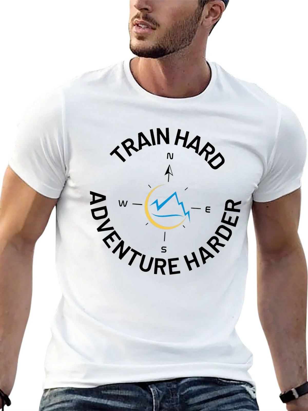 Train Hard Adventure Harder Black Graphic Tee product image 12