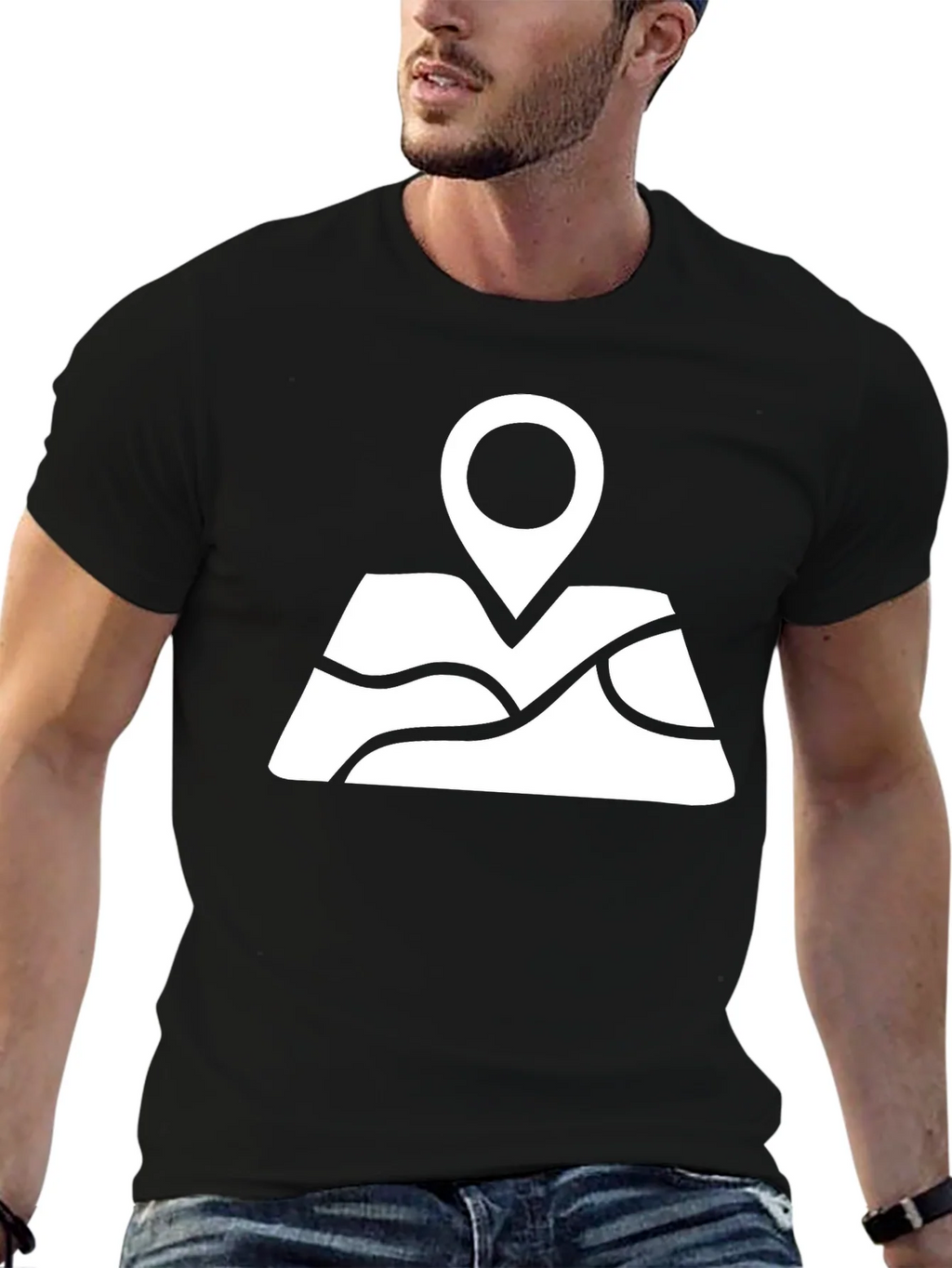 Map Pin Black T-Shirt - Adventure Awaits product image 6