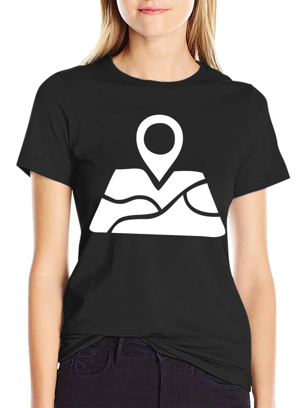 Map Pin Black T-Shirt - Adventure Awaits product image 2