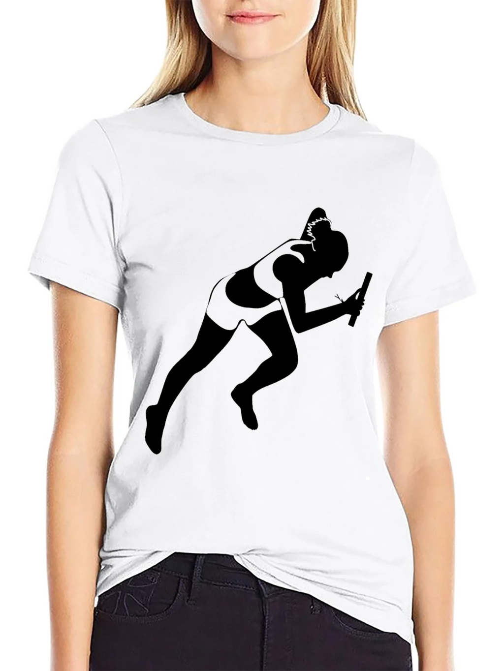 Runner Silhouette T-Shirt - Black Cotton Tee product image 8