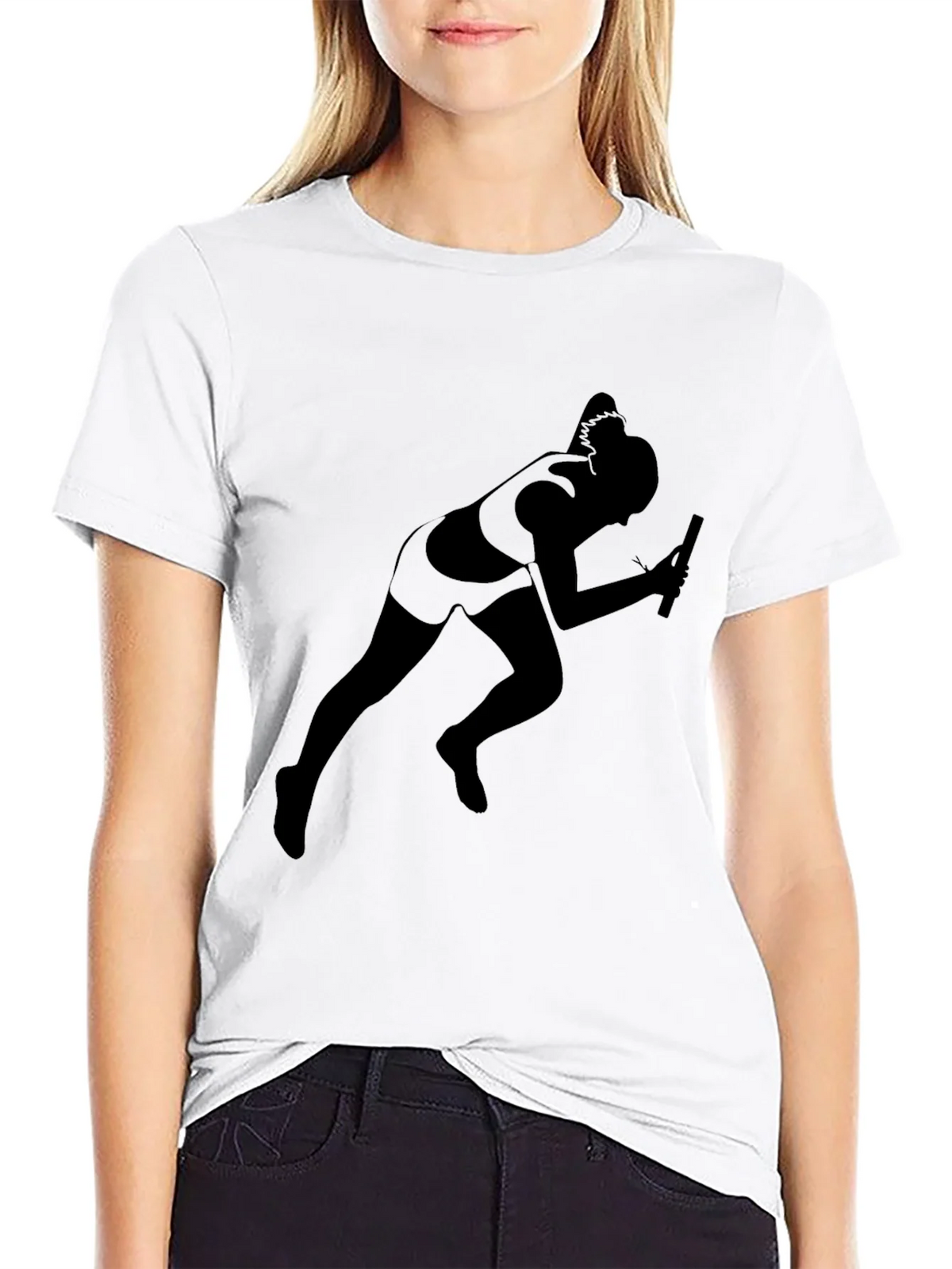 Runner Silhouette T-Shirt - Black Cotton Tee product image 8