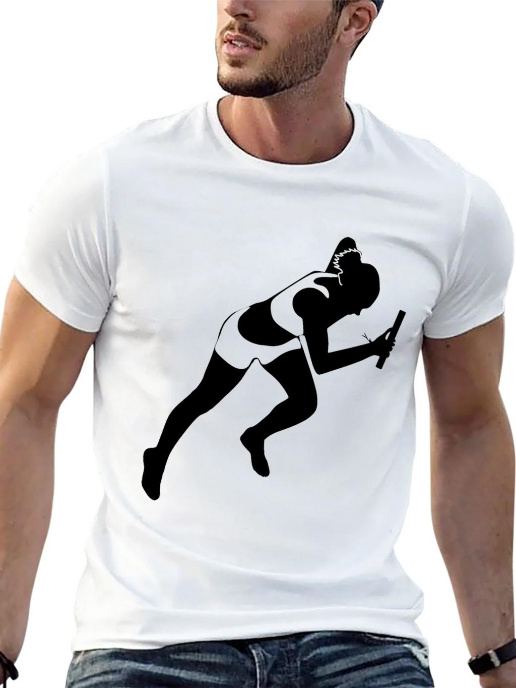 Runner Silhouette T-Shirt - Black Cotton Tee product image 12