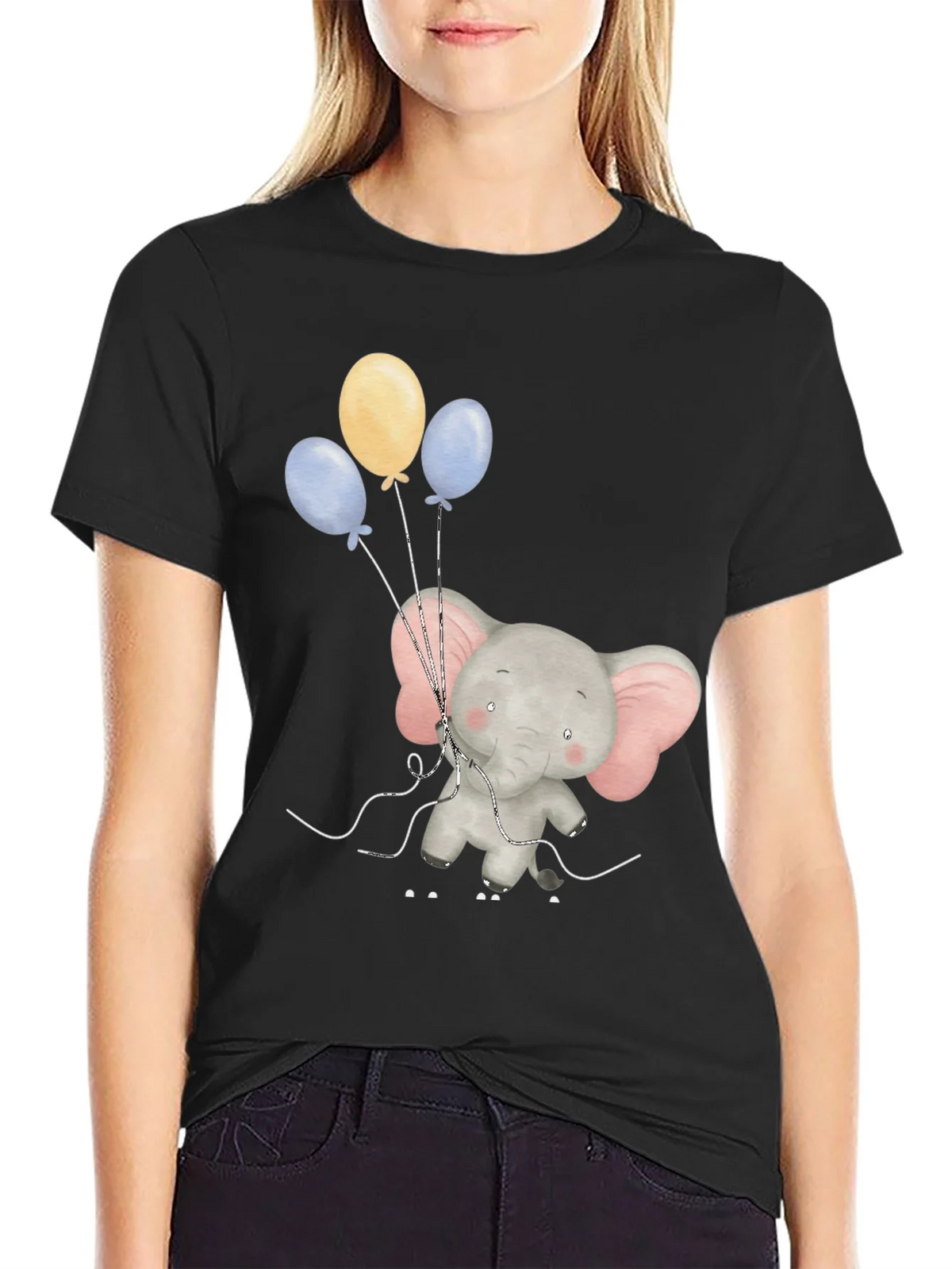 Elephant with Balloons Graphic Tee product image 2
