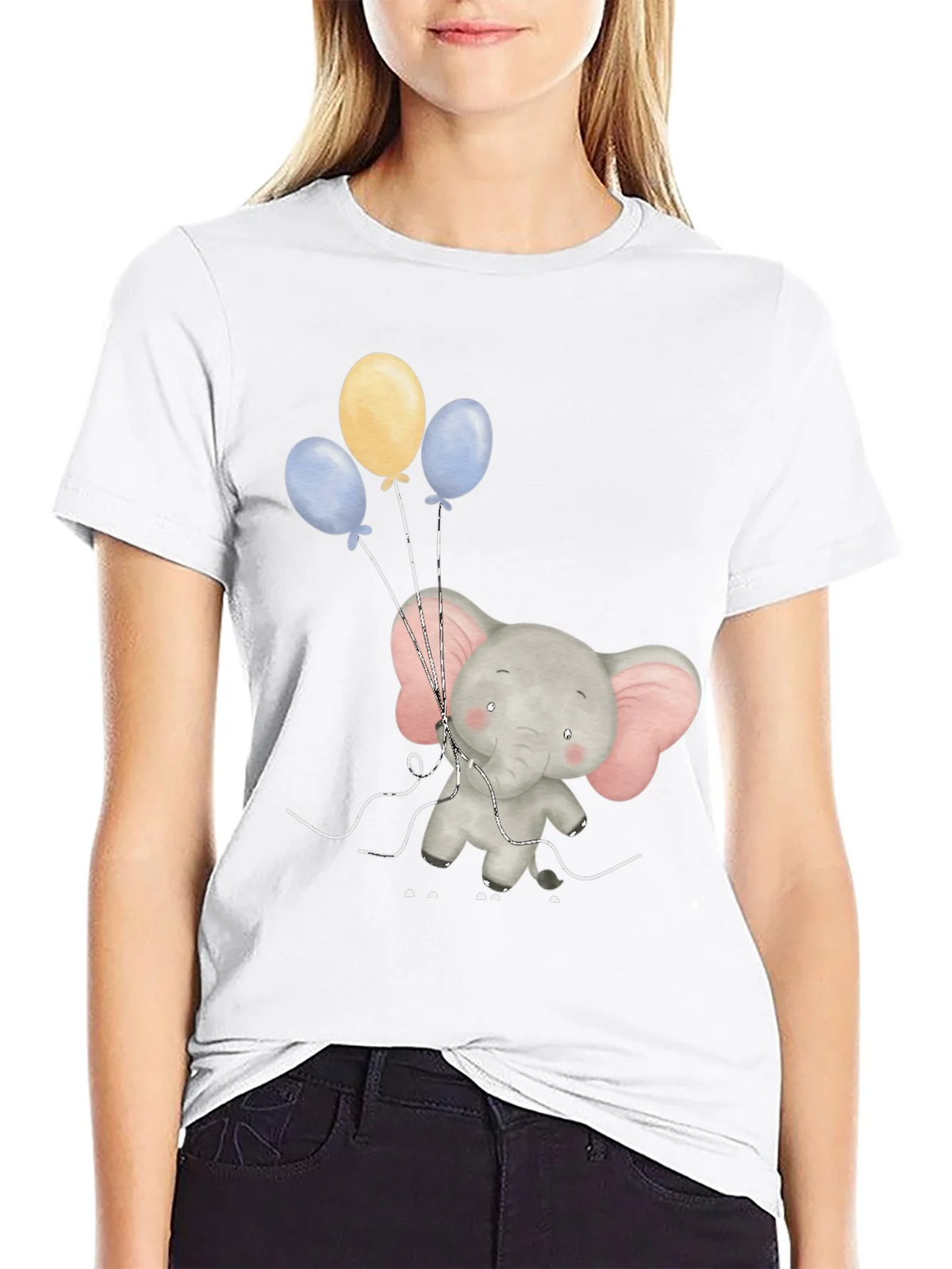 Elephant with Balloons Graphic Tee product image 7