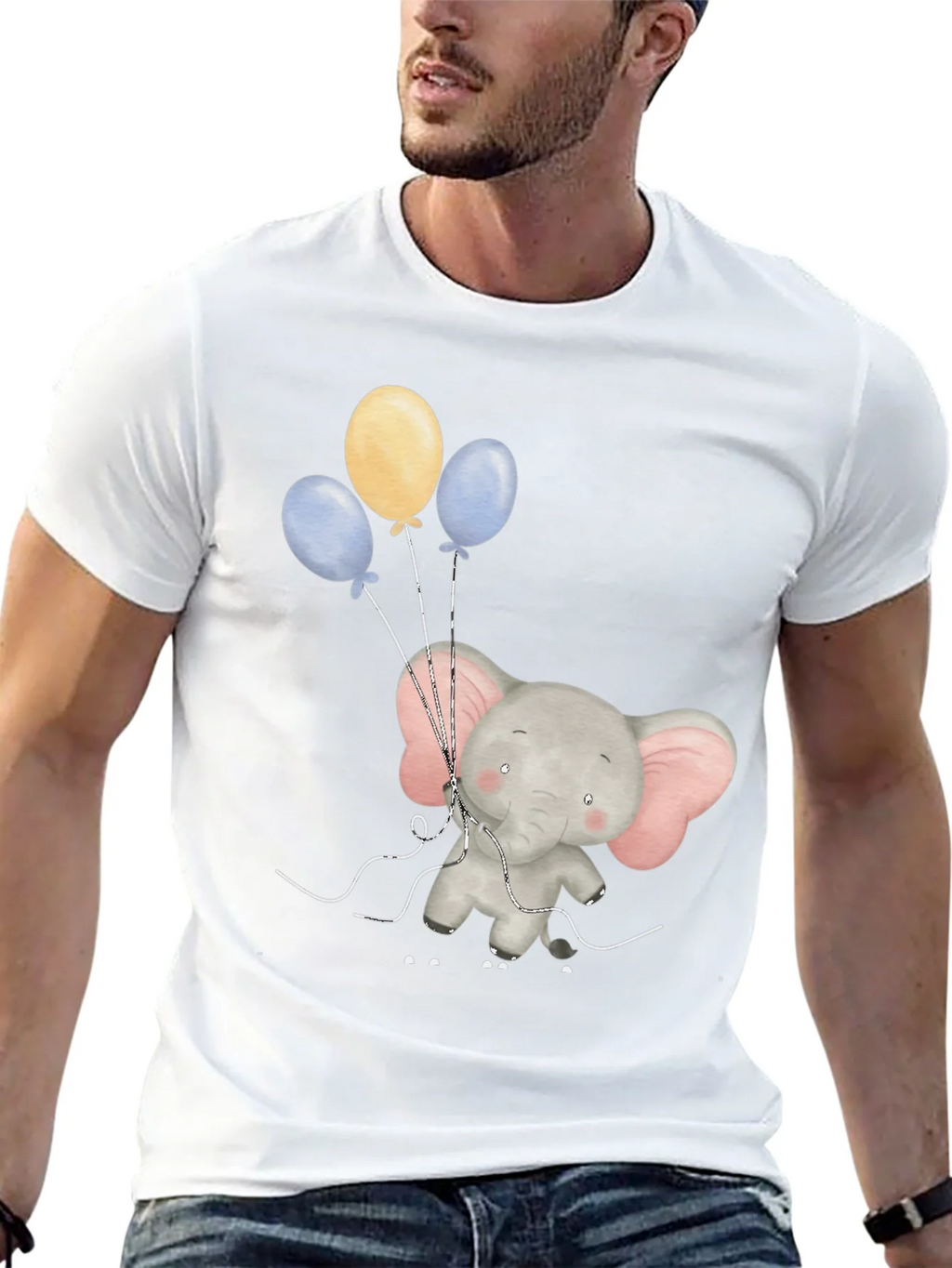 Elephant with Balloons Graphic Tee product image 10