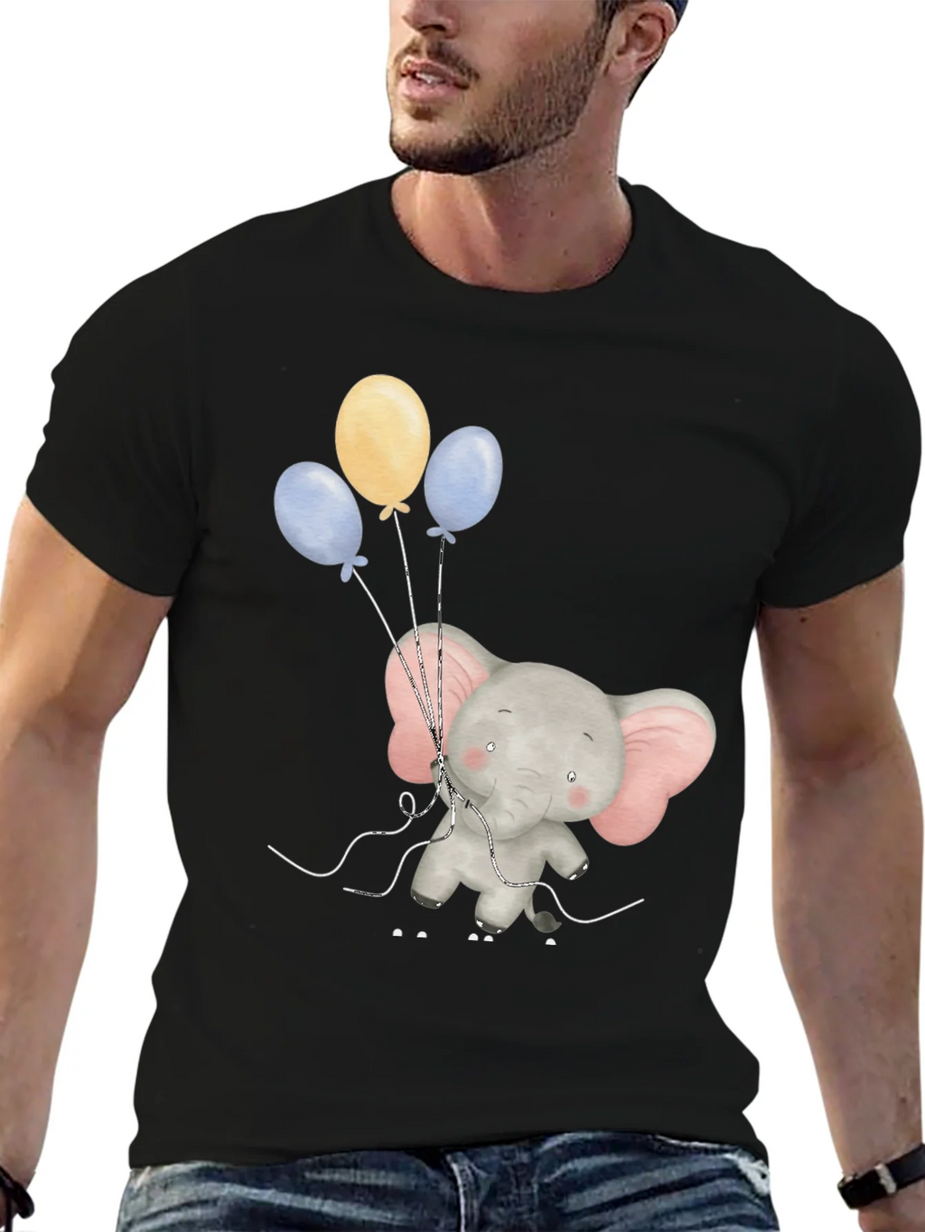 Elephant with Balloons Graphic Tee product image 6