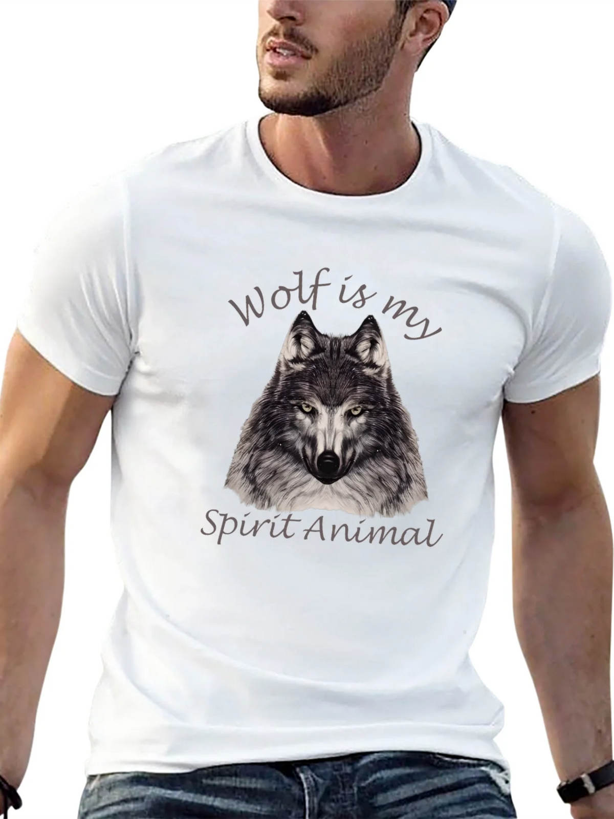 Wolf Spirit Animal Graphic Tee - Black product image 12
