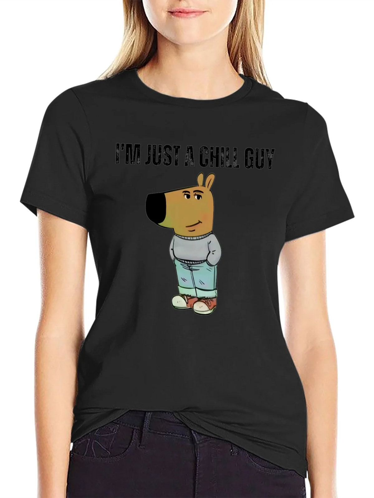 Chill Guy Cartoon Dog T-Shirt product image 2