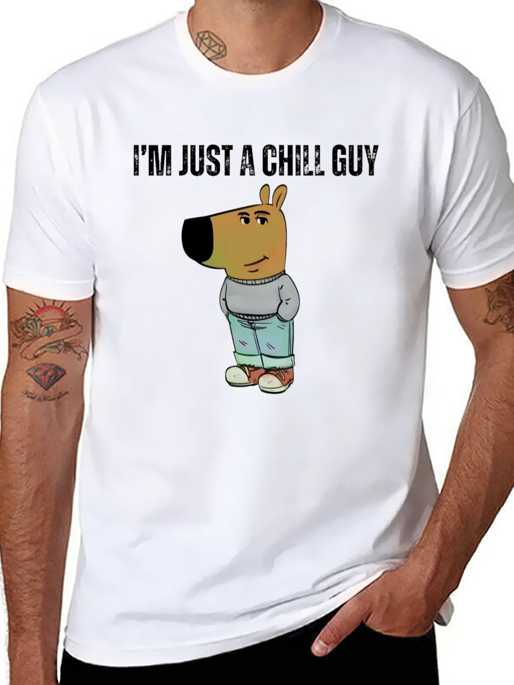Chill Guy Cartoon Dog T-Shirt product image 7