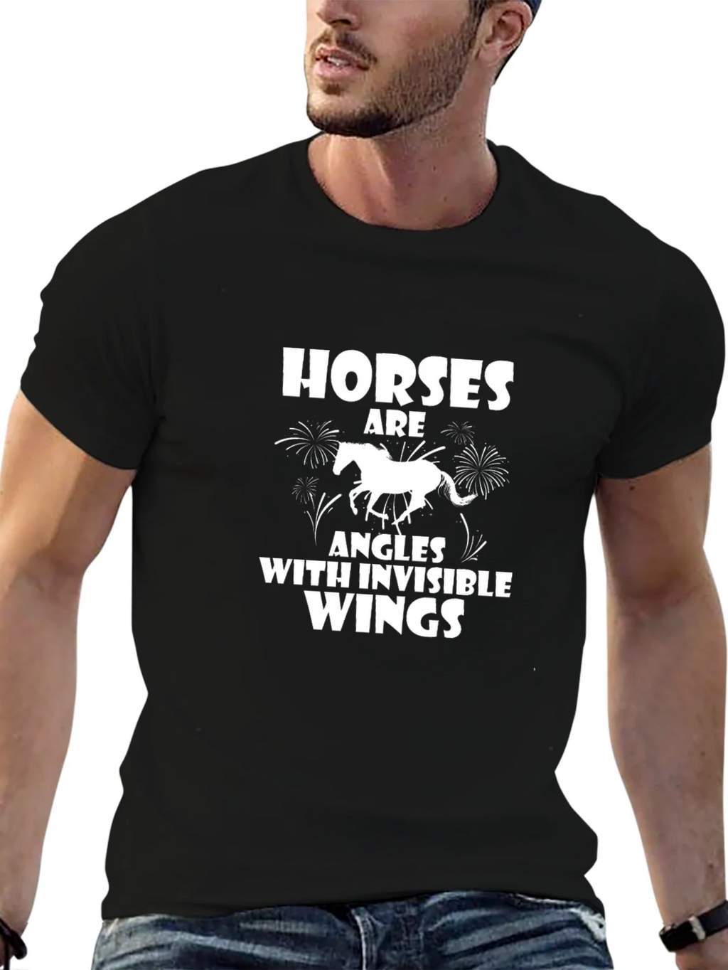 Horses Are Angles With Invisible Wings Black T-Shirt product image 6