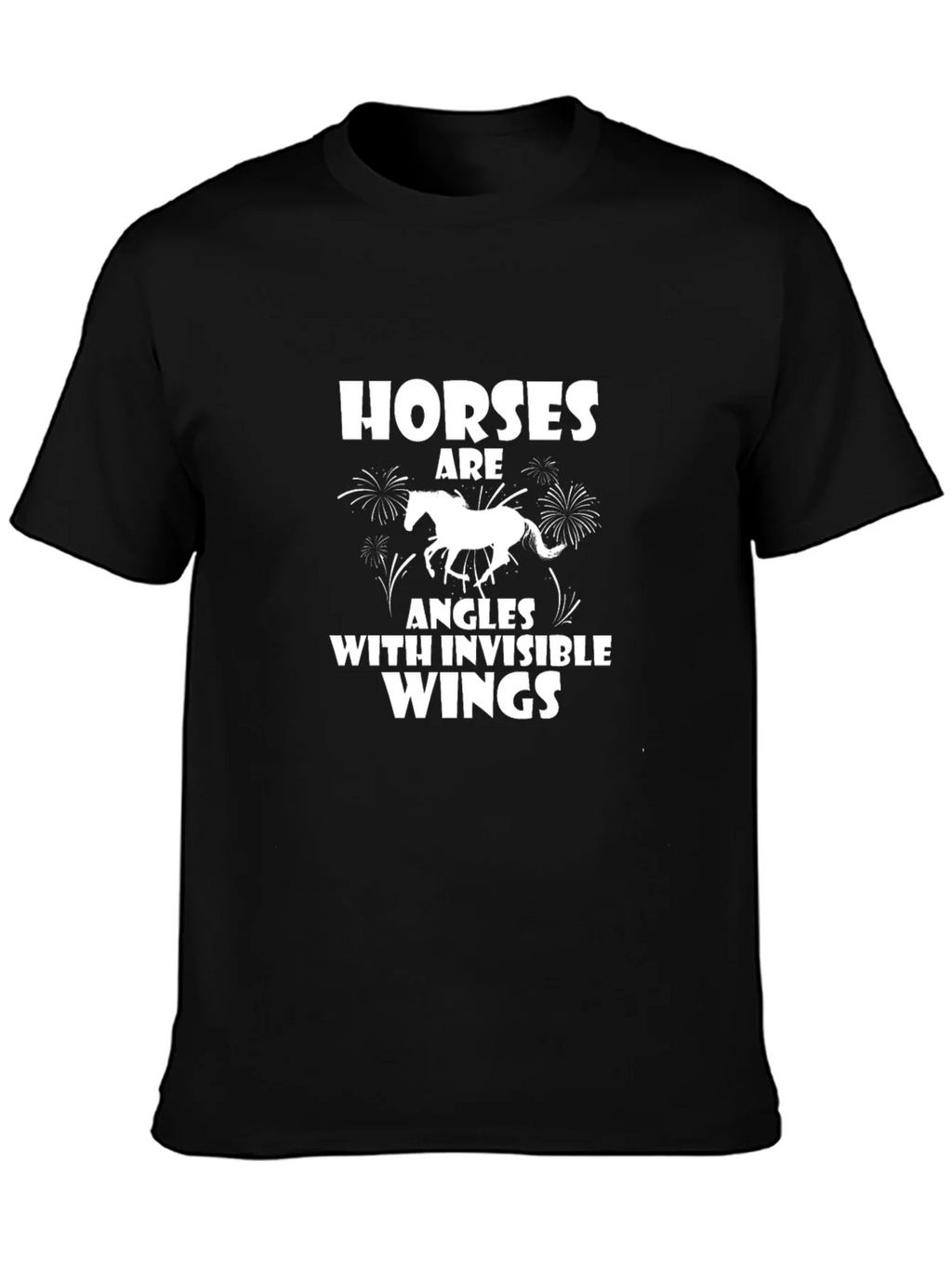 Horses Are Angles With Invisible Wings Black T-Shirt product image 3