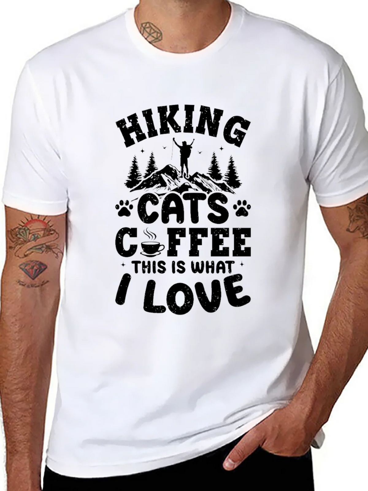 Hiking Cats Coffee Lover T-Shirt product image 7