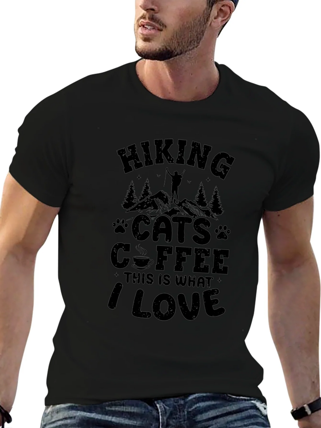 Hiking Cats Coffee Lover T-Shirt product image 6