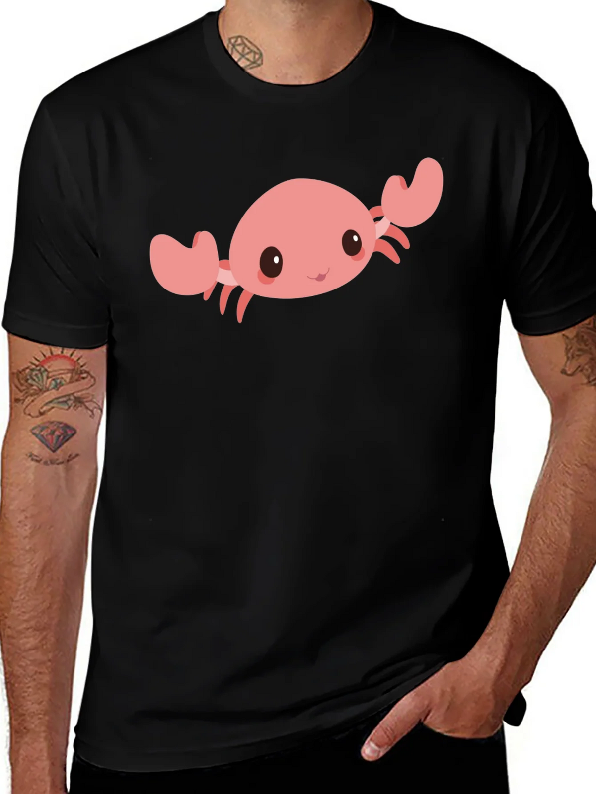 Cute Crab Graphic Tee - Black Cotton Comfort product image 1