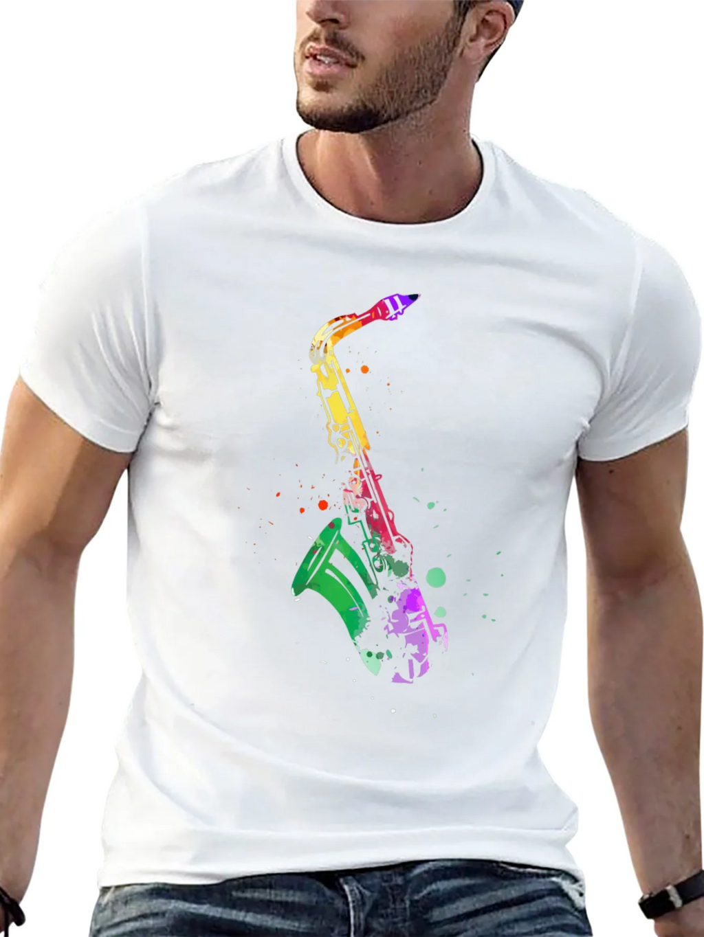 Colorful Saxophone Graphic T-Shirt product image 10