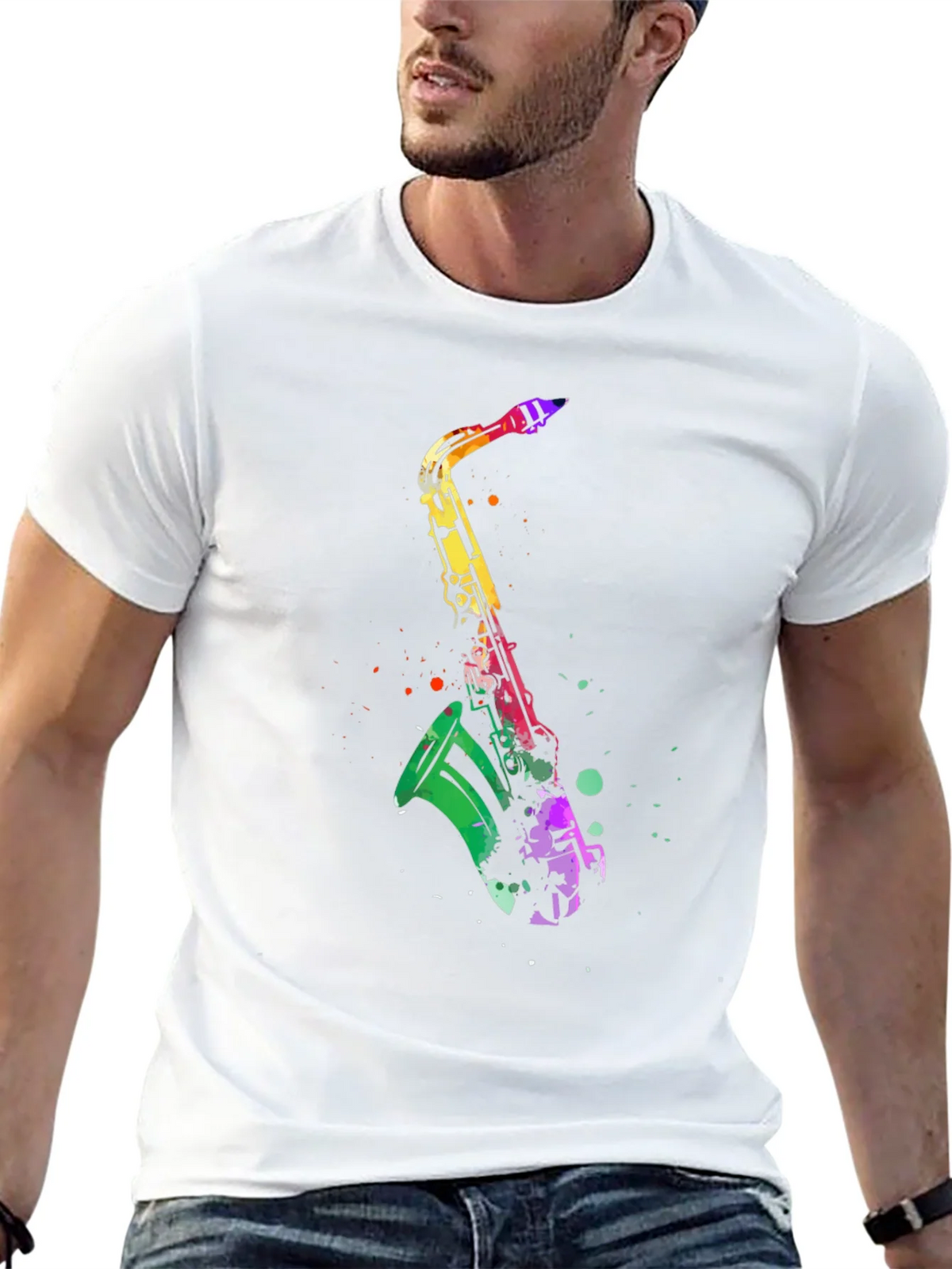 Colorful Saxophone Graphic T-Shirt product image 10