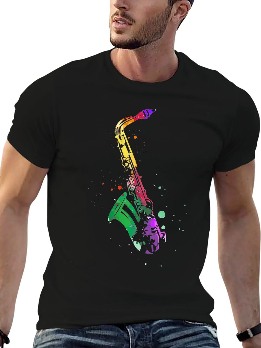 Colorful Saxophone Graphic T-Shirt product image 4