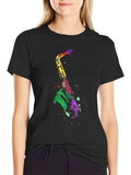 Colorful Saxophone Graphic T-Shirt product image 1