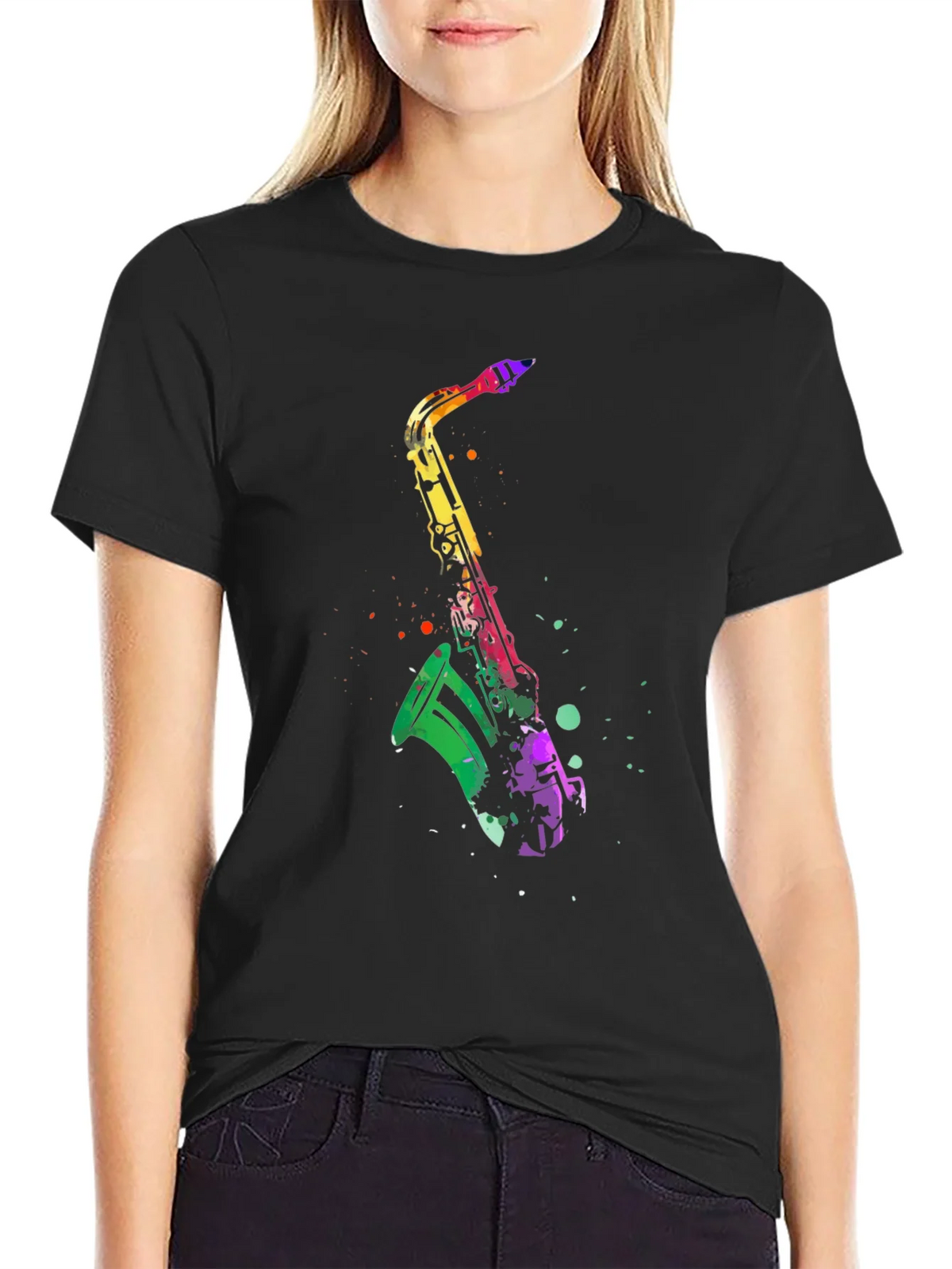 Colorful Saxophone Graphic T-Shirt product image 1