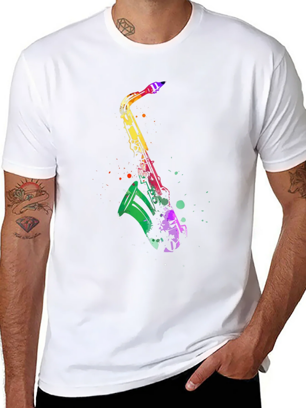 Colorful Saxophone Graphic T-Shirt product image 5