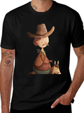 Cartoon Cowboy Graphic Tee - Unique Design! product image 1