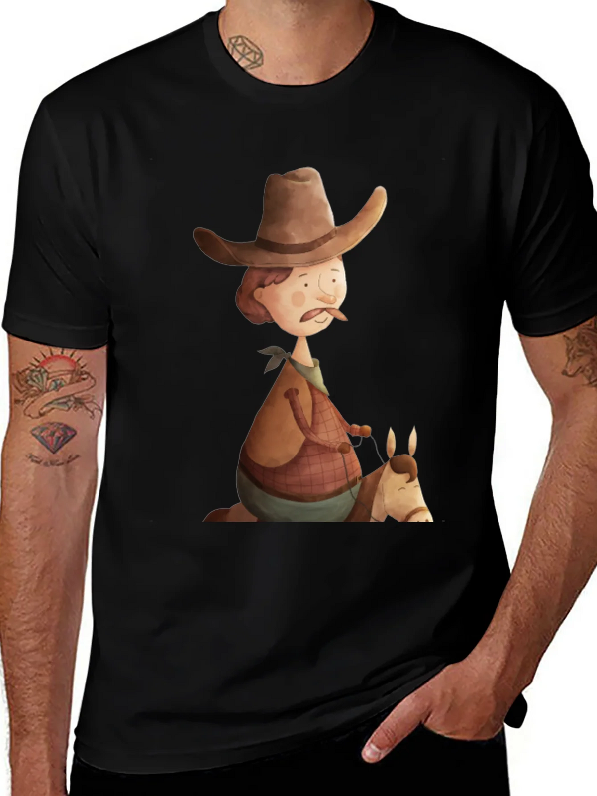 Cartoon Cowboy Graphic Tee - Unique Design! product image 1