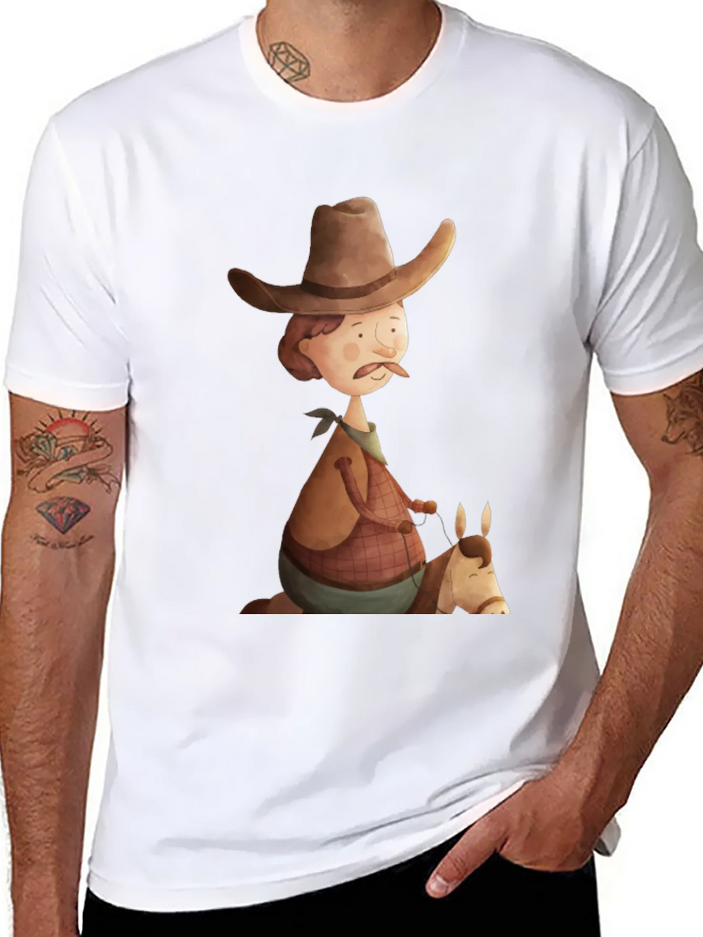 Cartoon Cowboy Graphic Tee - Unique Design! product image 7