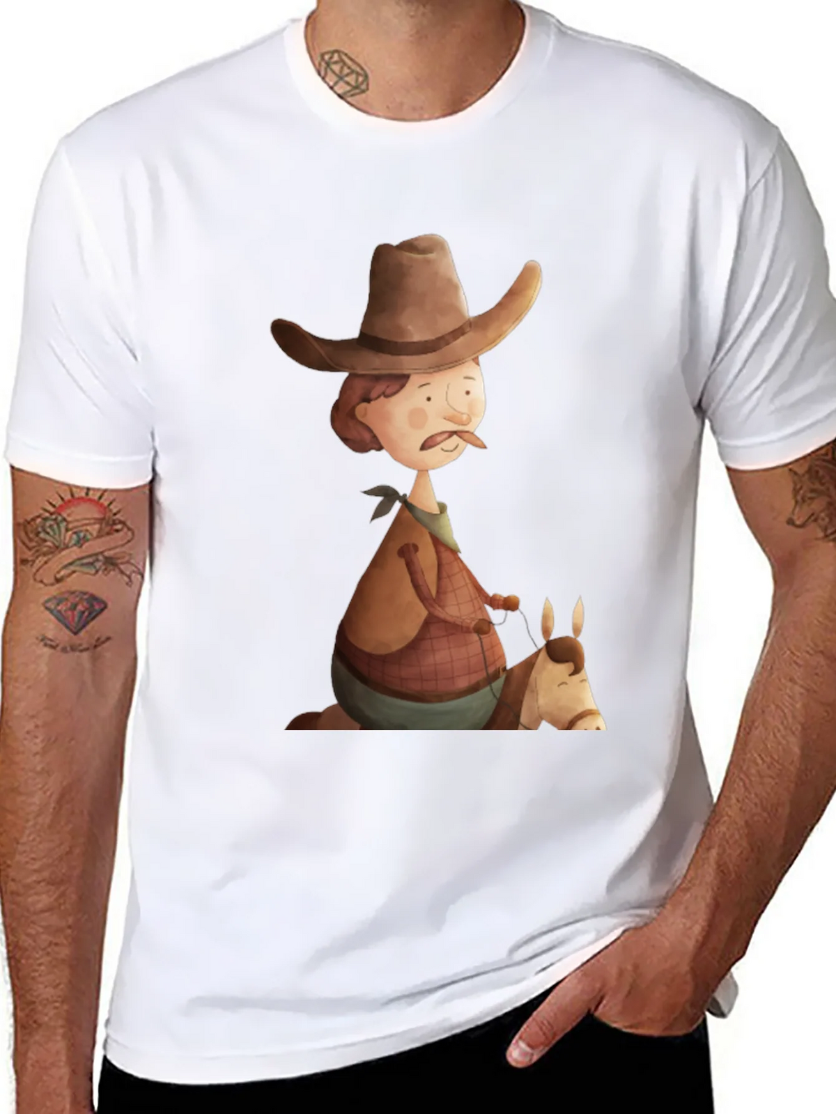 Cartoon Cowboy Graphic Tee - Unique Design! product image 7