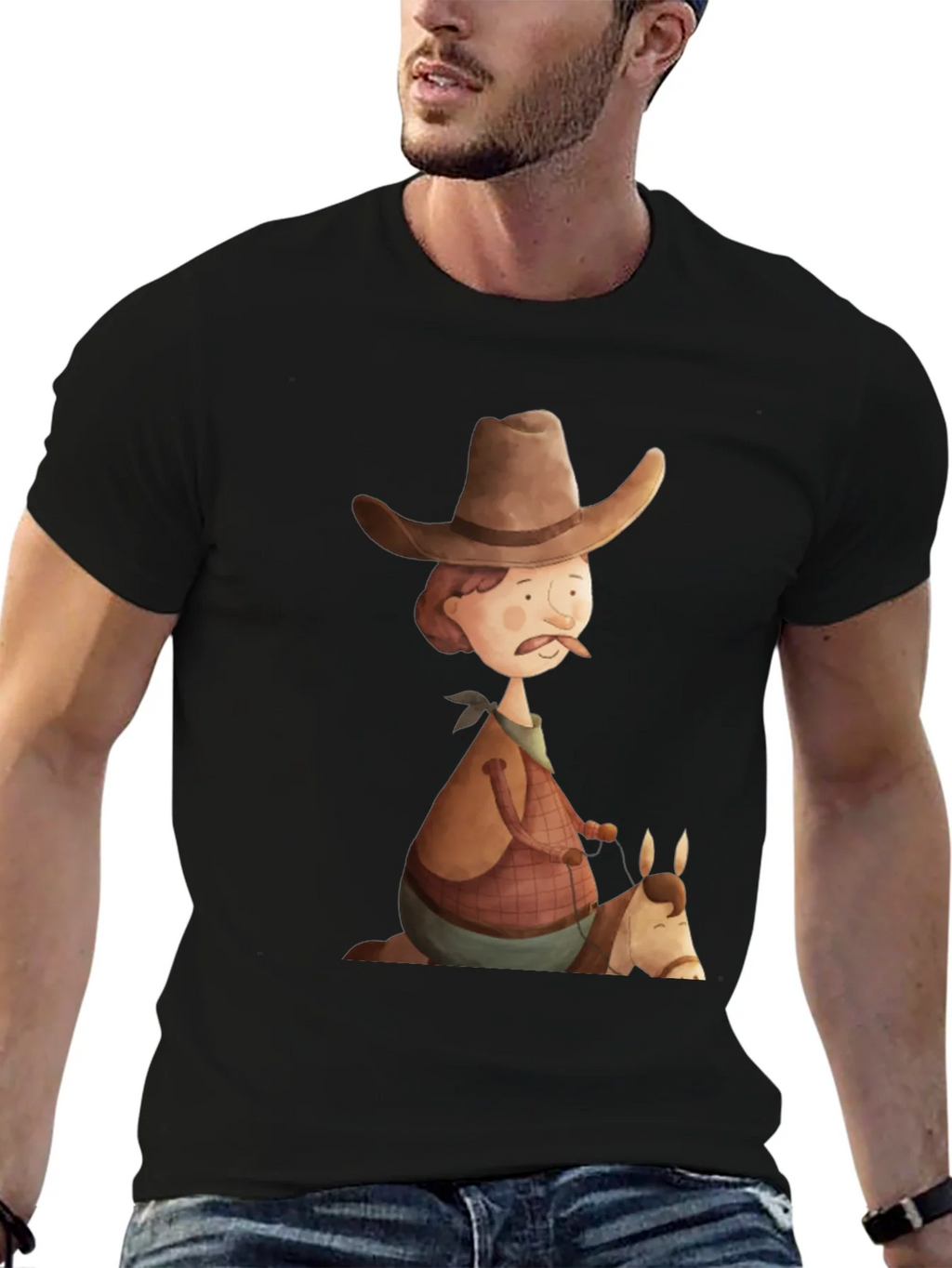 Cartoon Cowboy Graphic Tee - Unique Design! product image 6