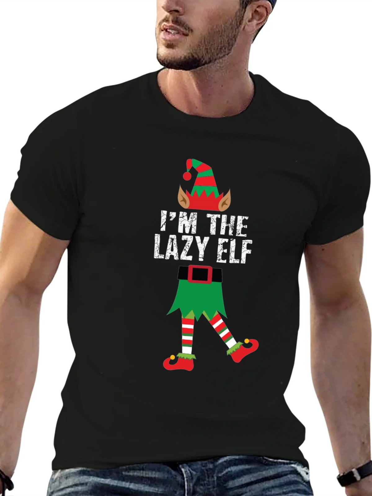 Lazy Elf Christmas T-Shirt Funny Holiday Tee product image 6