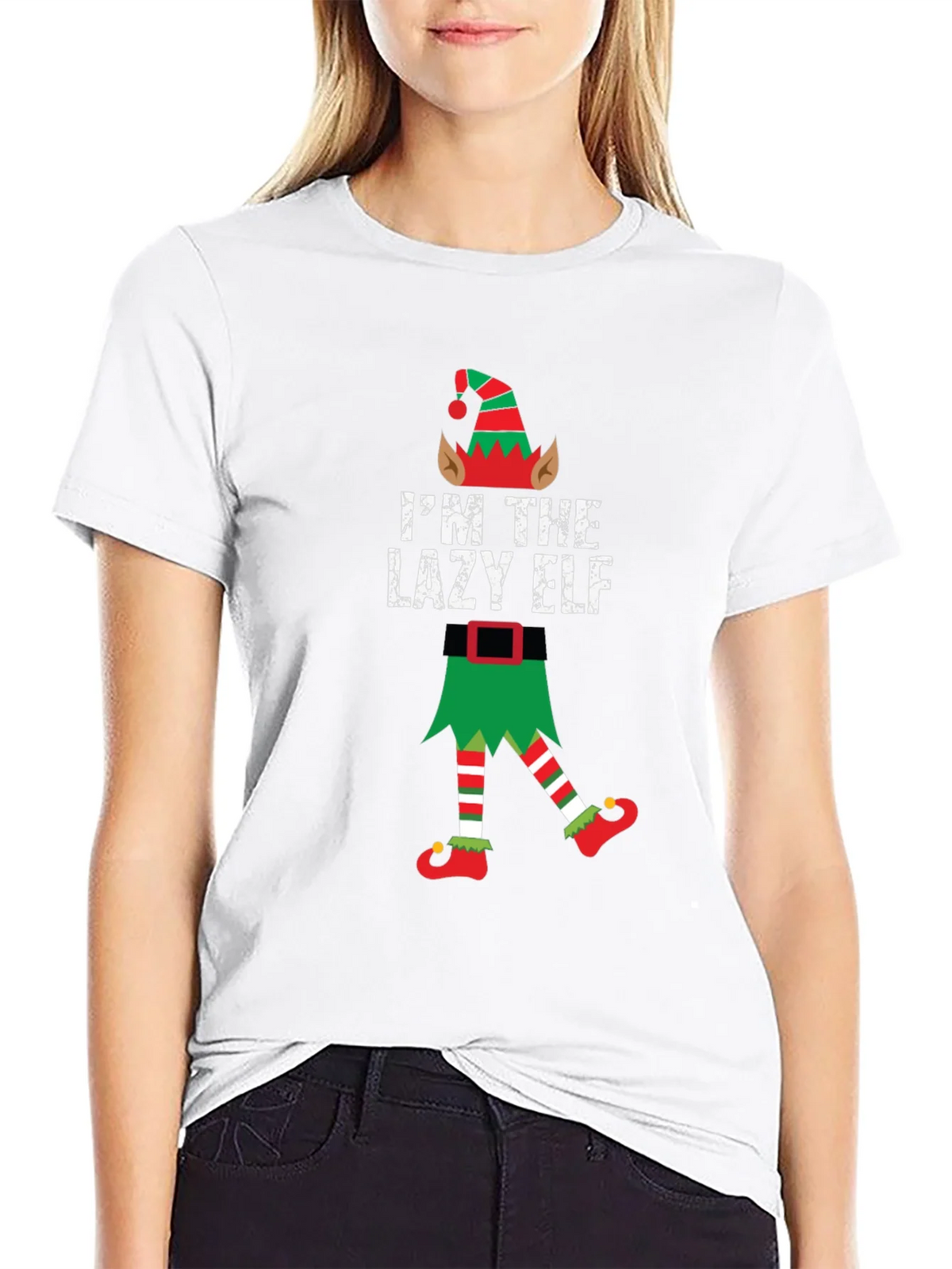 Lazy Elf Christmas T-Shirt Funny Holiday Tee product image 8