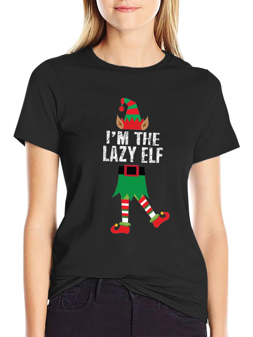 Lazy Elf Christmas T-Shirt Funny Holiday Tee product image 2