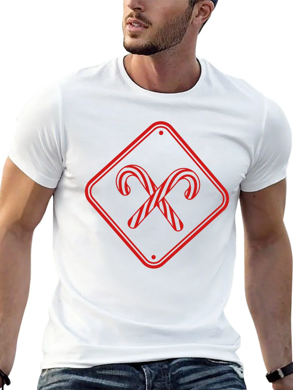 Candy Cane Crossing Black T-Shirt product image 11