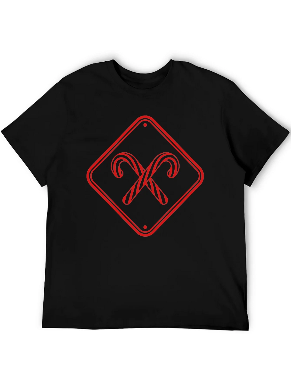 Candy Cane Crossing Black T-Shirt product image 5