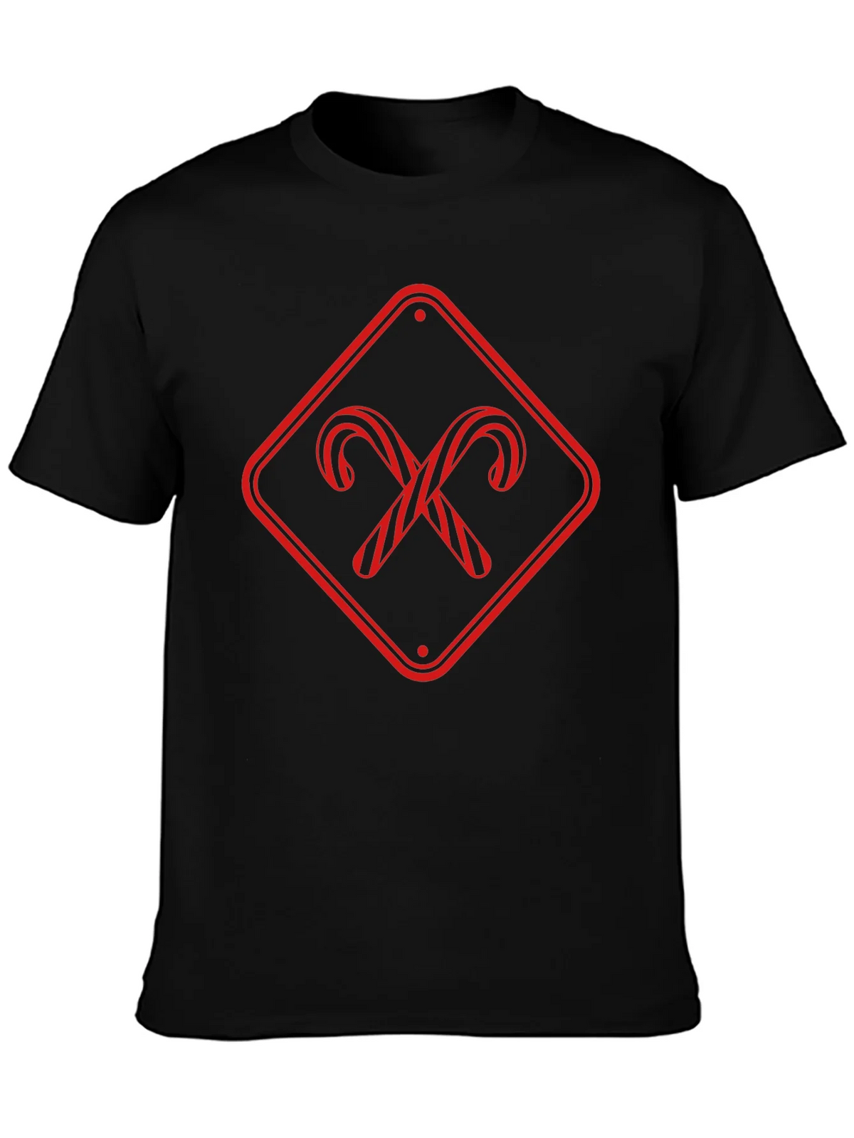 Candy Cane Crossing Black T-Shirt product image 3