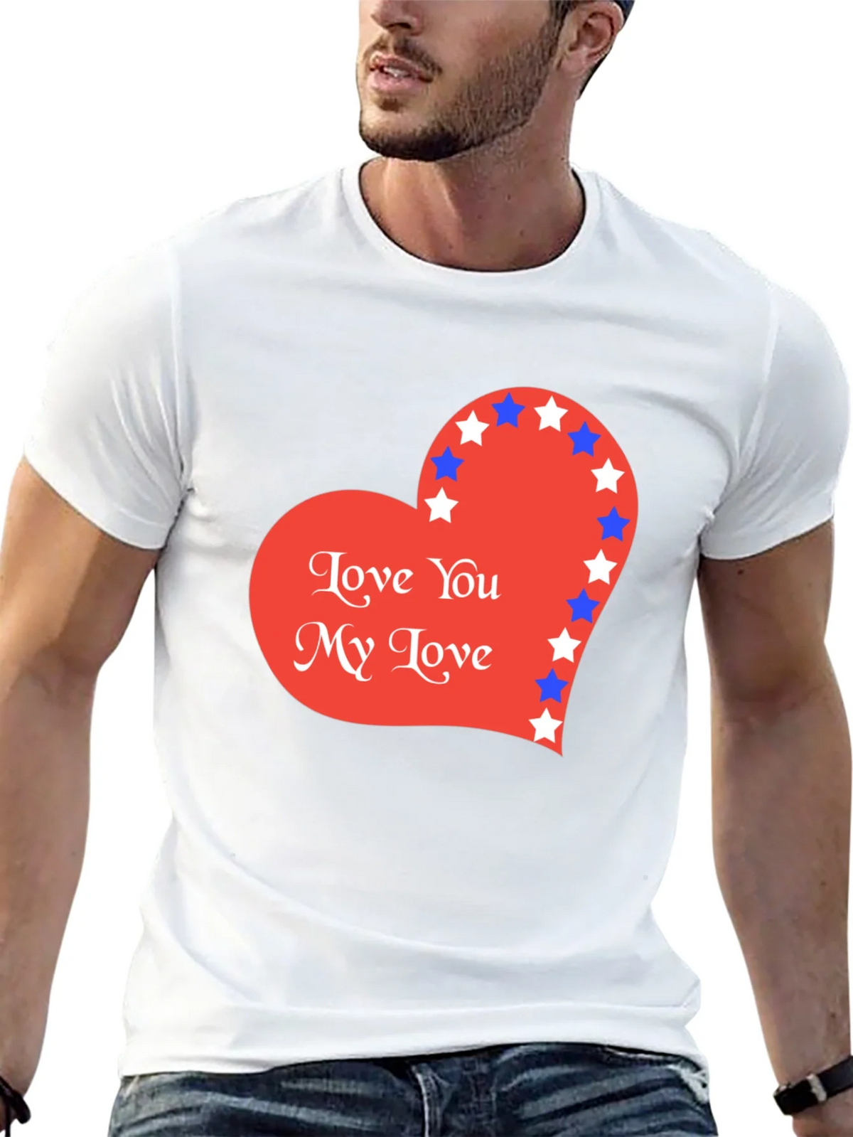 Love You T-Shirt with Star Heart Graphic product image 9