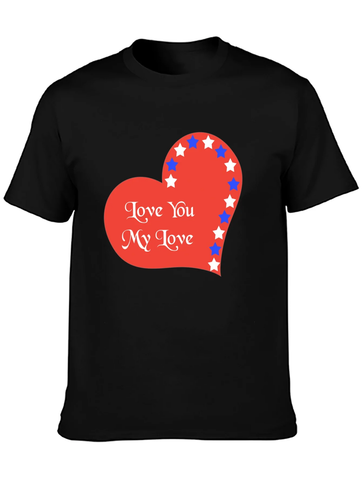 Love You T-Shirt with Star Heart Graphic product image 1