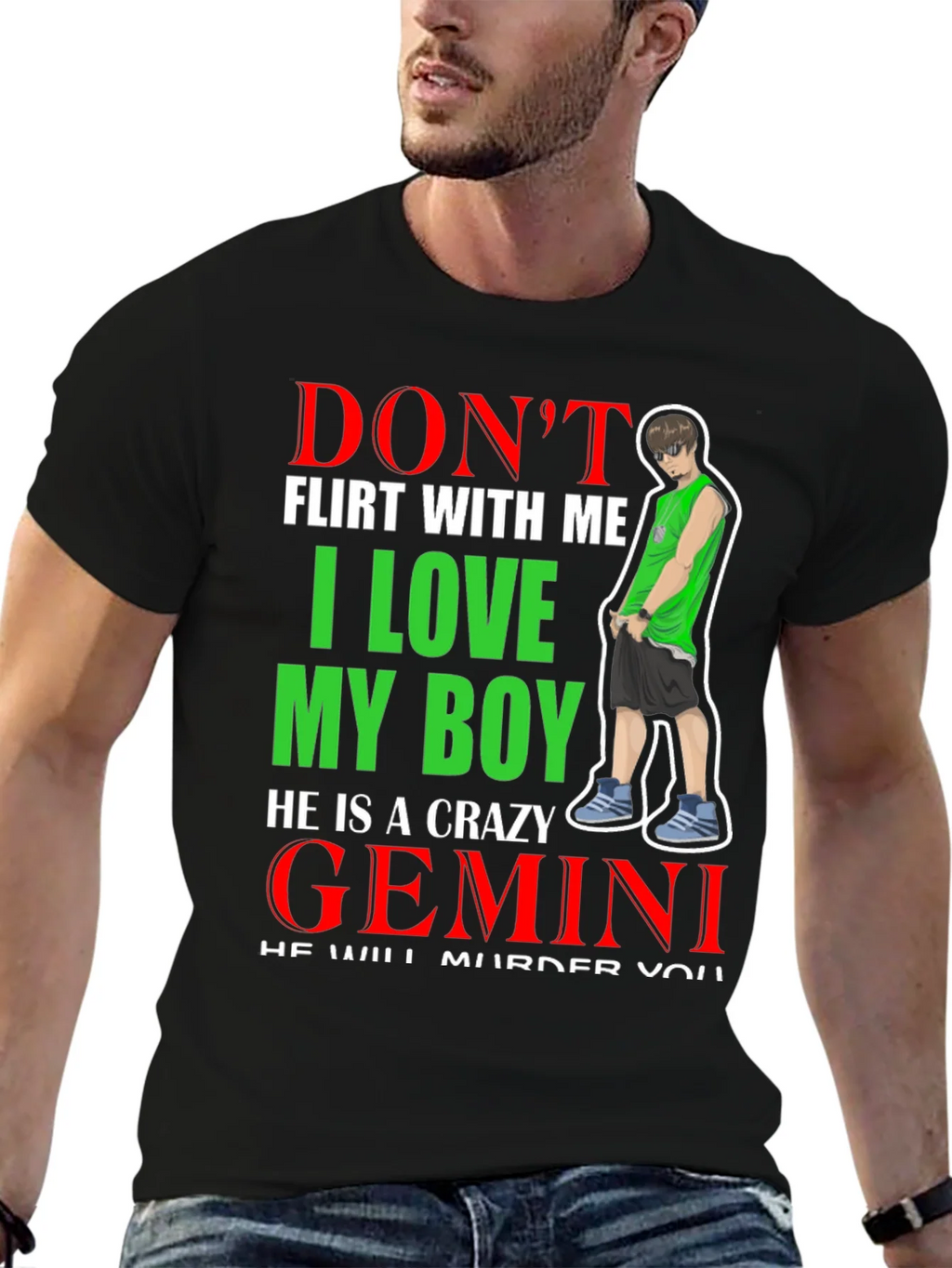 Dont Flirt With Me I Love My Boy Gemini T-Shirt product image 6