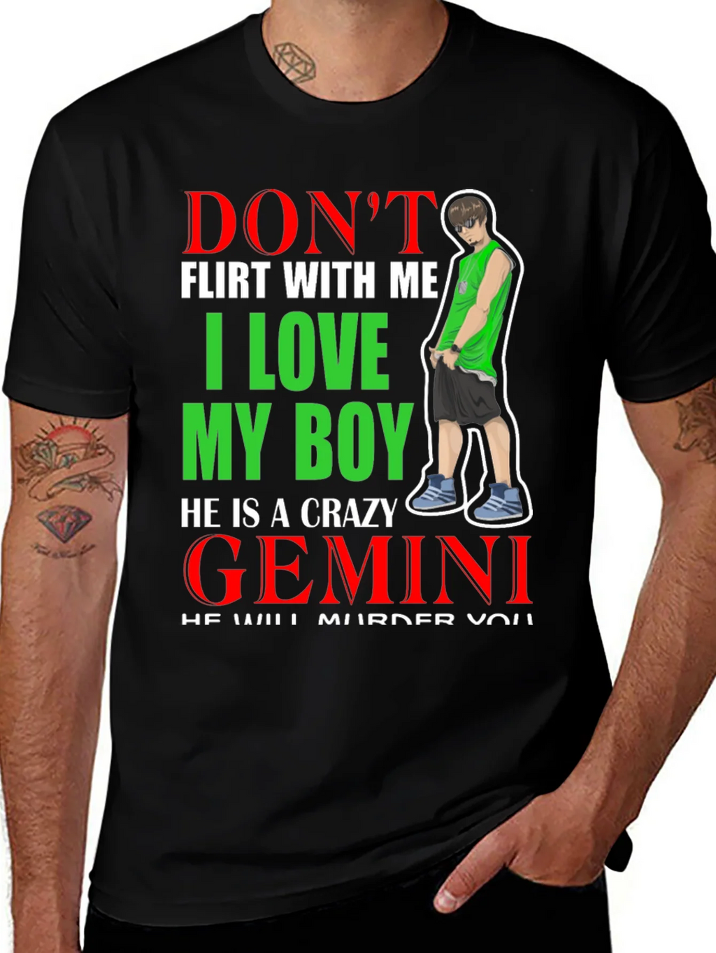 Dont Flirt With Me I Love My Boy Gemini T-Shirt product image 1