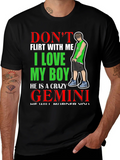 Dont Flirt With Me I Love My Boy Gemini T-Shirt product image 1