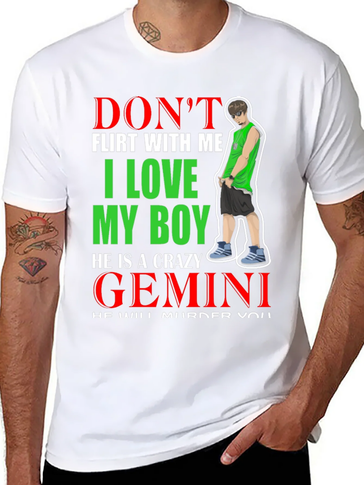 Dont Flirt With Me I Love My Boy Gemini T-Shirt product image 7