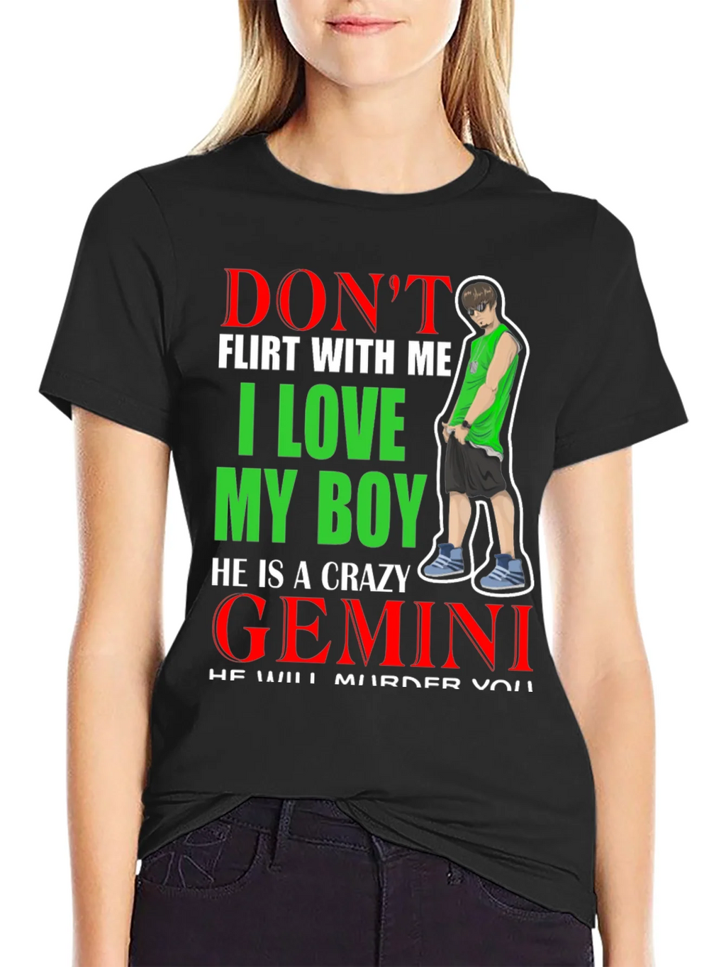 Dont Flirt With Me I Love My Boy Gemini T-Shirt product image 2