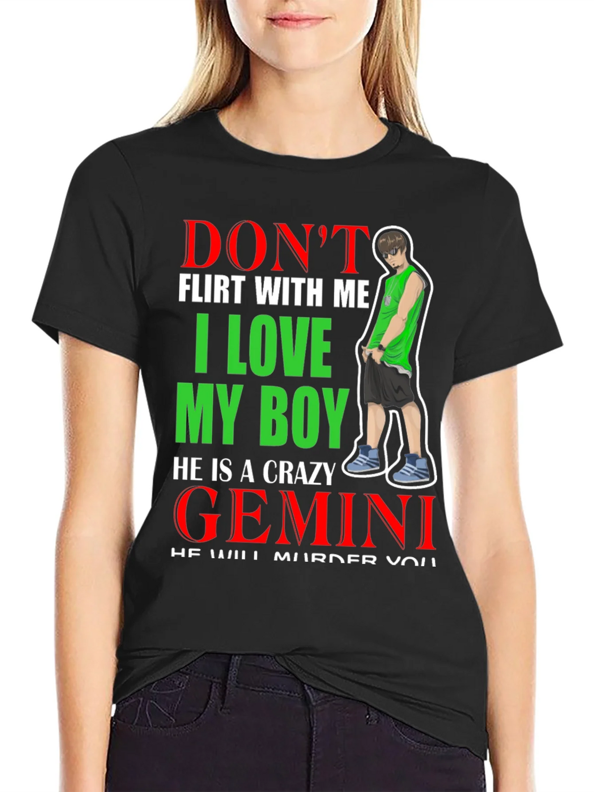 Dont Flirt With Me I Love My Boy Gemini T-Shirt product image 2
