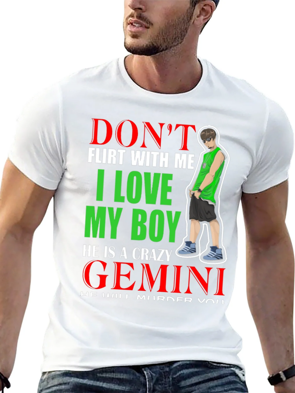 Dont Flirt With Me I Love My Boy Gemini T-Shirt product image 12