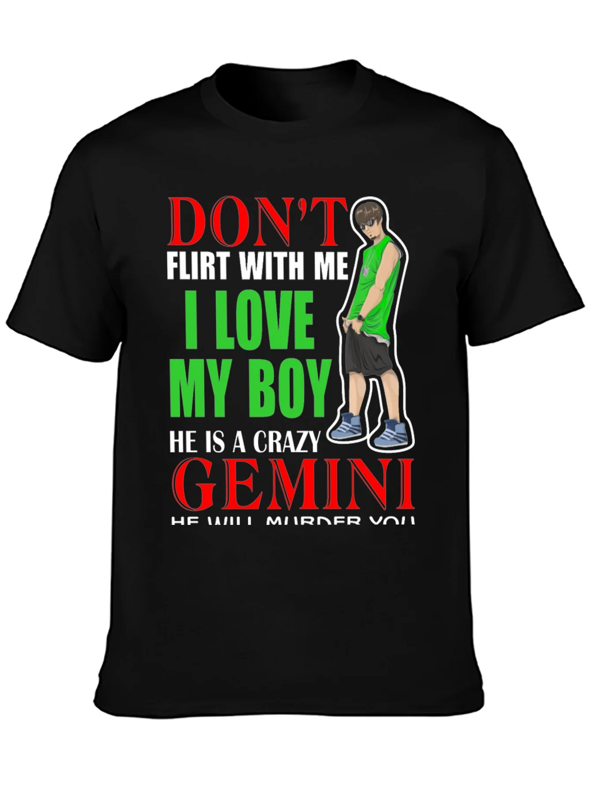 Dont Flirt With Me I Love My Boy Gemini T-Shirt product image 3