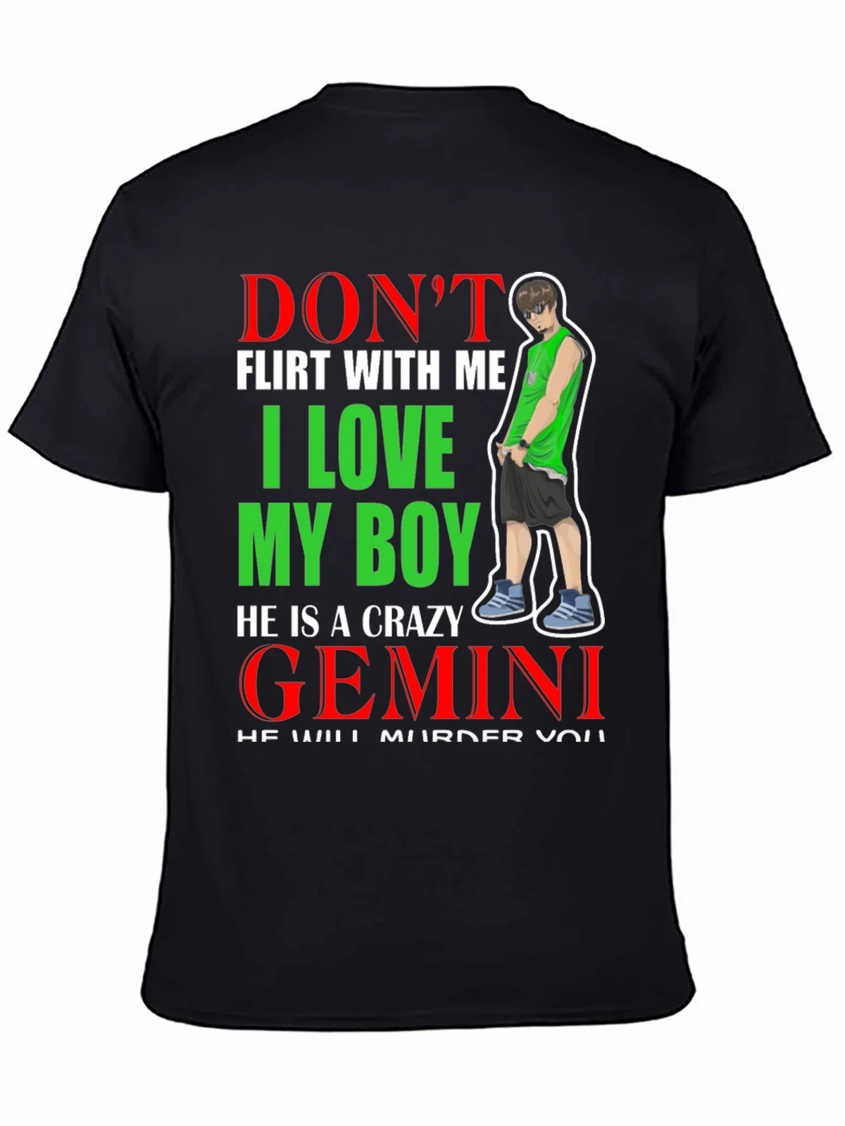 Dont Flirt With Me I Love My Boy Gemini T-Shirt product image 4