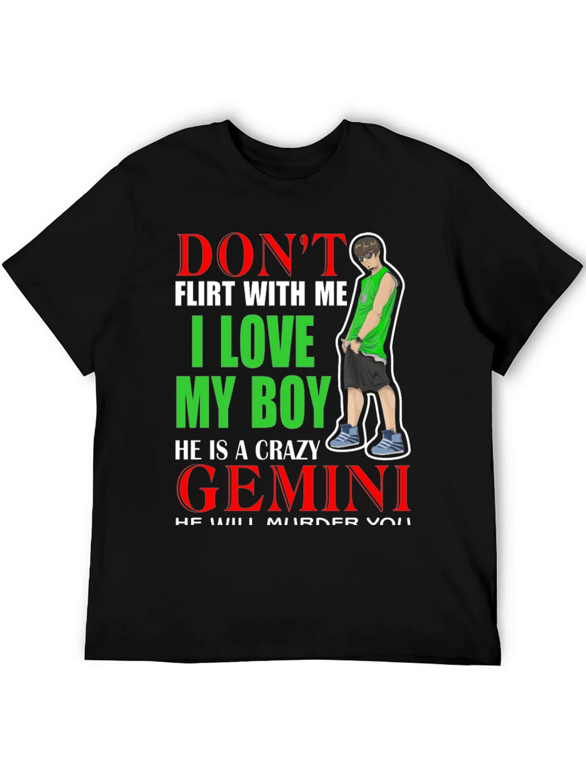 Dont Flirt With Me I Love My Boy Gemini T-Shirt product image 5