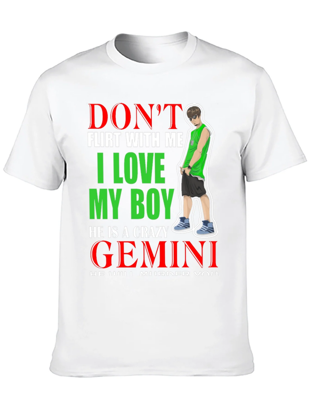 Dont Flirt With Me I Love My Boy Gemini T-Shirt product image 9
