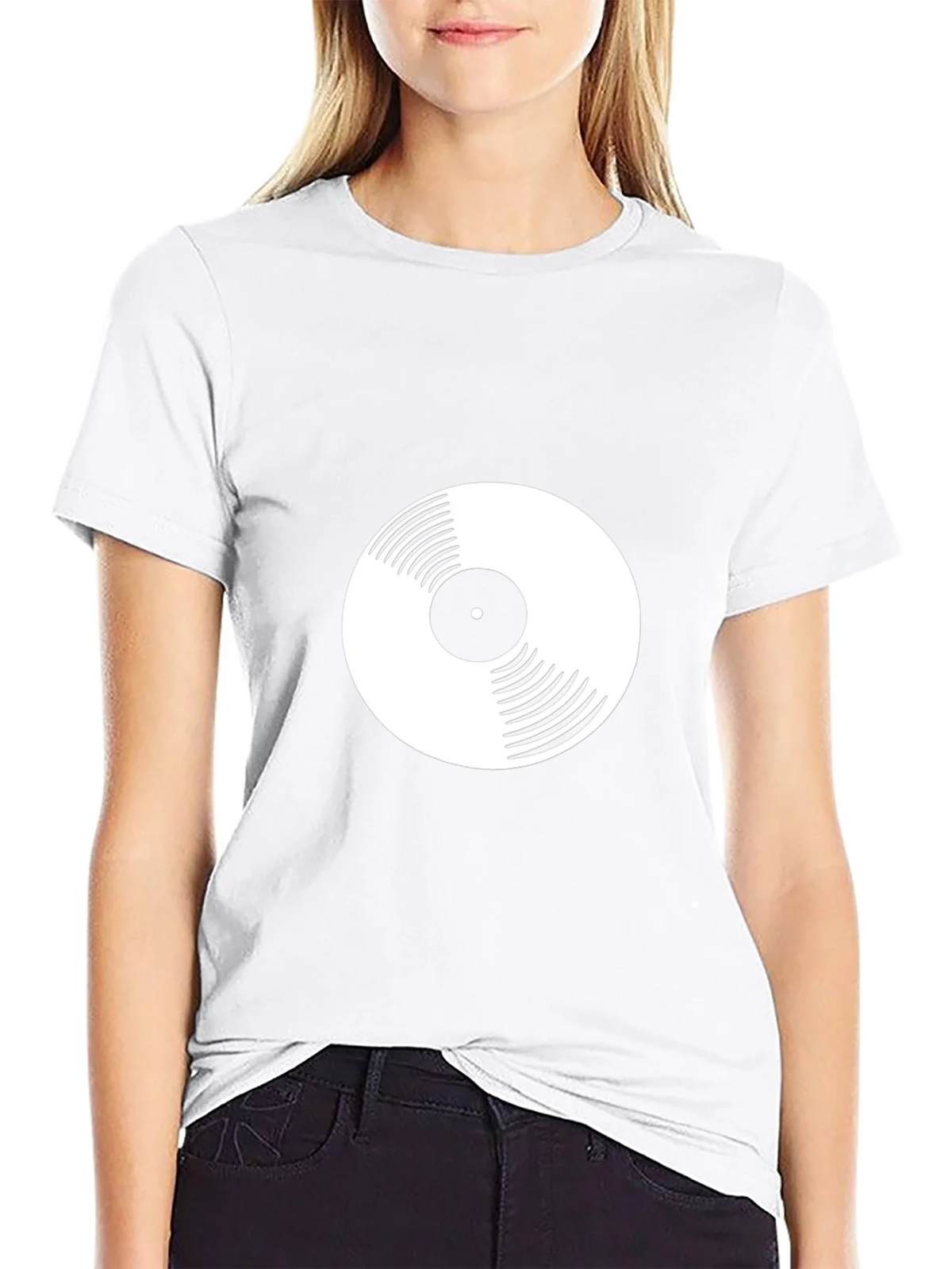 Vinyl Record Graphic Tee - Black Crew Neck T-Shirt product image 8